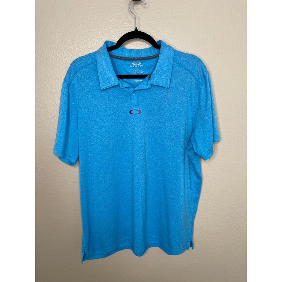 Oakley Mens Blue Hydrolix Polo Shirt Tailored Fit XL short sleeve collared - Picture 2 of 5